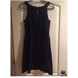 Split-Neck Cotton Shift Dress